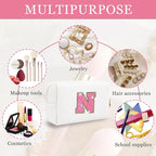 Personalized initial letter makeup bag,