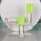 COSIDEA 14pcs Empty 6ml big doe foot wand Chunky lip gloss tubes for DIY lipgloss,Pink round lipgloss containers tubes with thick wand (Green)