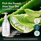 AROMATICA Organic Aloe Vera Gel Gift Set 300ml each – Vegan Body Moisturizer for Irritated Skin, After-Sun Skin Care
