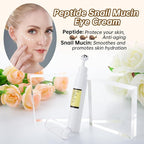 Advanced Snail Peptide Eye Cream for Dark Circles & Puffiness, Snail Mucin Eye Cream with Niacinamide Reduce Wrinkles & Fine Lines, 1 Pcs Under Eye Roller Cream for Moisturizing.