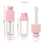 COSIDEA 18PCS Empty 8ML Square clear Lip Gloss Tube Silver big doe foot wand lipgloss tubes for Lip oil tint bottles container… (Pink)