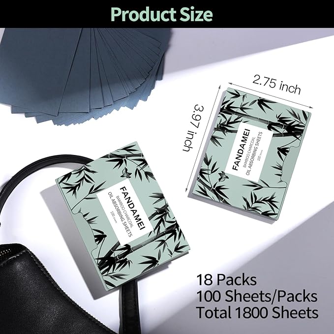FANDAMEI 1800 Counts Oil Blotting Sheets For Face, Absorbing Tissues