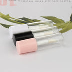 COSIDEA 10pcs 3ml empty lip gloss tubes with wand 0.1OZ Round mini Pink lipgloss tube container for DIY cosmetics packing