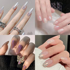 Allstarry Chrome Nail Powder 4 Colors Iridescent Aurora Powder Metallic Mirror Effect Pigment Pearlescent Mermaid Glitter Unicorn Glitter for Nail Art Manicure Decoration Home DIY Salon - Ice Series