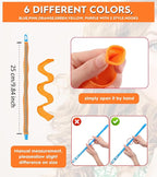 30 Pcs Heatless Hair Curlers Wave Curls Styling Kit with 2 Pcs Styling Hooks, No Heat Hair Curlers Heatless Wave Curlers for Women Girls Short Hair (6 Colors, 25 cm/9.84 inch)