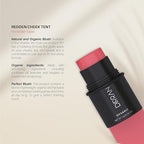 3 in 1 Natural Ingredient 90% Organic Blusher Stick For Lips, Eyes, & Cheeks, Hydration And Natural Beauty Apply directly And Blend With Fingertips, Small Enough to Carry (REDDEN)