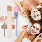 Makeup Spatula,Korean Spatula Makeup Stainless Steel Makeup Spatula and Palette Set,Professional Foundation Spatula Facial Cosmetic Makeup Tool (1 Cosmetic Brush+1Spatula+1 Rectangle Palette)