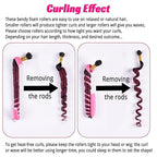30PCS 9.45" Flexible Curling Rods,Heatless Twist Soft Foam Hair Rollers Home Use for Women Girls Long and Short Hair to Sleep in, (0.55 x 9.45 Inch, 3 Colors)