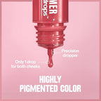 Revlon Glimmer Blush Drops, Liquid Blush for Cheeks, Liquid to Velvety Powder Finish, Glowy, High Pigment, 103 Field of Roses, 0.32 fl oz