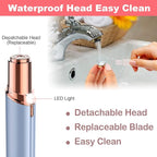 Facial Hair Remover, Removal Shaver for Women, Rosarden USB Rechargeable IPX6 Waterproof Eyebrow Face Razor Trimmer for Lips, Body, Arms, Mustaches, Fuzz and Chin (Blue)