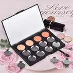 Empty Magnetic Eyeshadow Makeup Palette with Mirror and 12Pcs 26mm Round Metal Pans