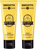 Bee Bald SMOOTH Daily Moisturizer Hydrates & Tones Away Fine Lines, Wrinkles and Dry Patches; Helps Control Oil & Shine to Feel Cool, Fresh and Comfortable, 1.7 Fl Oz (Pack of 2)