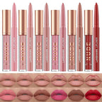 LANGMANNI 6 Matte Lipstick with 6 Lipliners Durable Makeup Set,Long-Lasting Non-Stick Cup Not Fade Waterproof Pigmented Velvet Lipgloss Kit Beauty Cosmetics Makeup Gift for Girls (#B)