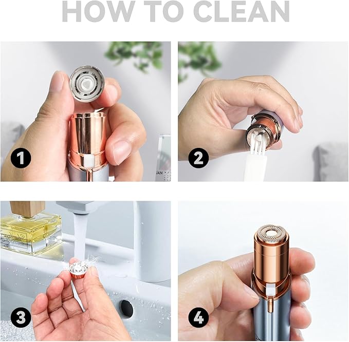 Facial Hair Remover for Women,Painless Hair Shaver Rechargeable with LED Light,Flawless Lady Face Electric Razor,The Great Female Mustache Removal (Sky Blue (with 1 Replacement Heads))