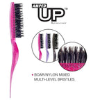 Cricket Amped Up Teasing Hair Brush - Adds Major Volume and Shine, Heat Resistant, Ideal for Slick Back, Updos, and Detangling All Hair Types, Ergonomic Handle and Sectioning Tip, Sparkle Black