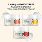 NATURE WELL Shea Body Butter Variety Pack, Includes Grapefruit, Mango, & Pomegranate, Provides Ultimate Nourishment & Hydration, 3 Pack (8 Ounces Each)