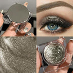 Single Glitter Eyeshadow, Shimmer Eyeshadow Palette, Korean Eye Glitter Makeup, Ultra-Blendable, Sparkle Gold Eye Shadow, Single Shade Metallic Pigmented, (Brown)