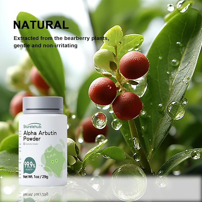Alpha Arbutin Powder, 1OZ 99.9% Purity, Cosmetic Grade, Alpha Arbutin Powder for Homemade Cosmetics