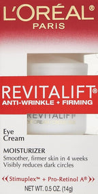 L'Oreal Paris RevitaLift Anti Wrinkle + Firming Eye Cream, 0.5 Ounce (Pack of 2)