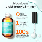 modelones Nail Primer, 15 ml Acid Free No Lift Bond Primer, Hema-Free Bonder for Gel Polish Nail Supplies Set