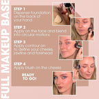 LAMORA Foundation Brush for Liquid Makeup - Kabuki Face Brush for Cream, Powder, Blush, and Concealer - Flat Top Blending, Buffing, Stippling Brush