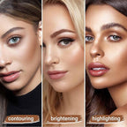 Boobeen 6 Colors Cream Contour Makeup Palette, Highlighter and Bronzer Palette Powder Kit with Mirror&Brush, Waterproof Concealer for Women