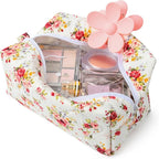 Soidram quilted makeup bag floral