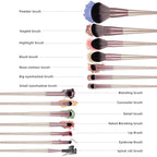 DUcare Makeup Brushes with Bag - 14Pcs Professional Synthetic Make Up Brushes Set for Blush Concealer Foundation Bronzer Powder Eyebrow Eyeshadow Blending Makeup Brush Set Mekaup bag, Rose Golden