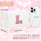 Initial letter patch makeup bag,
