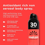 SPF 30 Antioxidant Sunscreen Body Mist, 6 oz - Lightweight, Water & Sweat Resistant, Vitamin C, Green Tea, Broad Spectrum, Vegan, Clean Ingredients, Dermatologist Tested, Non-Greasy, Made in USA