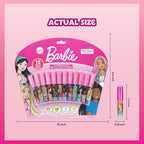 Barbie 12 Piece Plant Based Lip Gloss, Girls Party Favors, First Makeup Set for Girl, Perfect for Parties, Sleepovers, and Birthday Gifts, Ages 3+, by Townley Girl