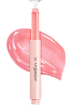 SELF BEAUTY Veganize Collagen Lip Glass Balm - Hydrating Lip w/Hyaluronic Acid - Vegan Korean Lip Balm Moisturizing Lip Care – Lip Gloss Repair for Dry Cracked Lips 0.06 oz (#12 Pinkmelon Glow)