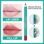 Erinde 6PCS Lip Liner Pencil, Nude Lip Liner Set with Lip Liner Sharpener, Matte Dark Brown Pink Red Mauve Series Lip Liner Pack, Waterproof Long Lasting Liner Crayon Lipstick for Women Daily Makeup