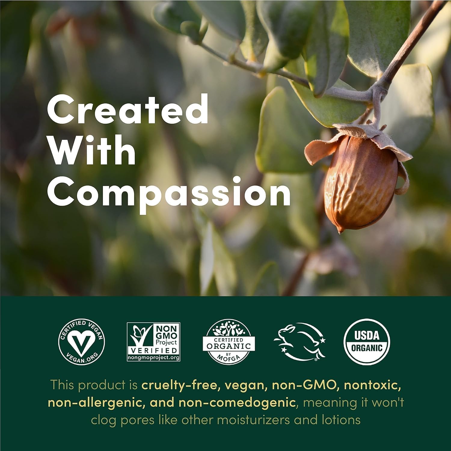 HobaCare Organic Jojoba Oil for Hair, Skincare, Face, Body, Scalp, Nails, Beard Care, Skin Massage - Unrefined Carrier Oil - 100% Pure, Hexane Free, Moisturizing (16 oz)