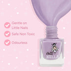 MISS NELLA PURPLE UNICORN- Peel Off, Odour Free, Water Base & Safe for kids nail polish pack OF 3- Sweet Lavender (glitter), Butterfly Wings (glitter) & Little Poppet