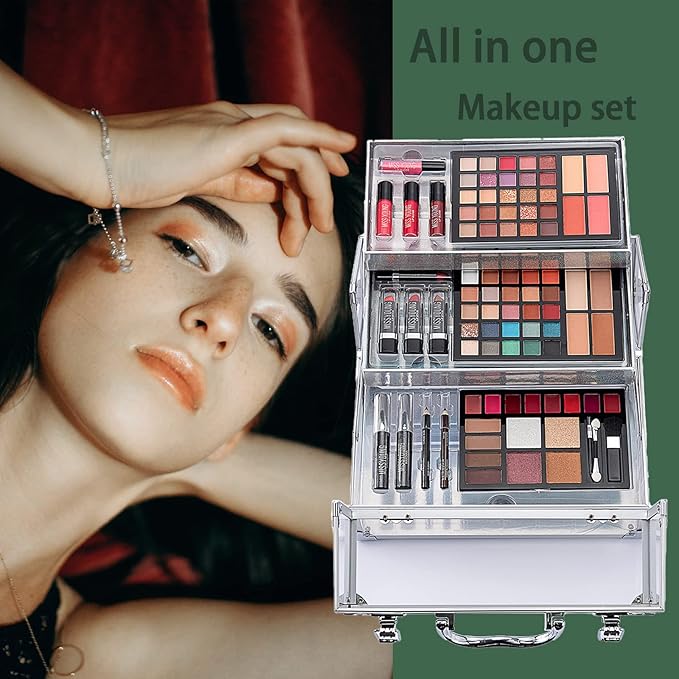 74 Colors Makeup Kit All-in-one Makeup Set, Cosmetic-Gift for Women -Include Makeup Brush Set, Eyeshadow Palette, Brow Powder, Eyebrow Pencil, Lip brush -(Multicolor 102)