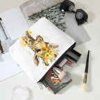 Floral giraffe elephant cosmetic bag