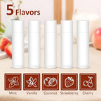 60 Pack Lip Balm Unlabeled, Natural Lip Balm Bulk Blank Tube, Personalized Lip Balm for Party Favors and Gift Basket Filling, Wedding or Baby Shower-5 Flavors