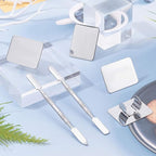 OLYCRAFT 6PCS Stainless Steel Makeup Palette Mini Ring