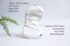 Premium Handcrafted 25 Momme Mulberry Silk Eye Mask for Sleeping (Natural White)