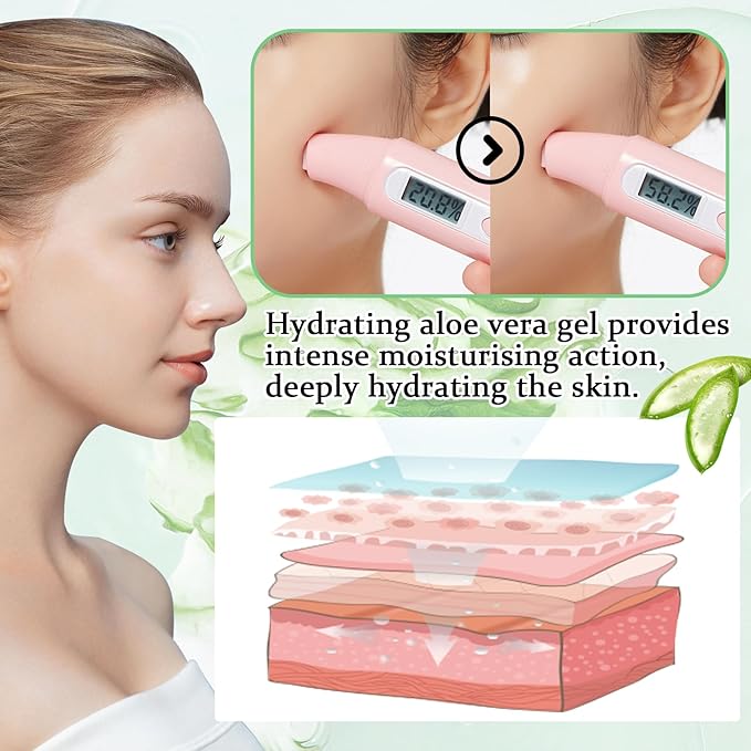8PCS Aloe Vera Gel for Face & Skin,Organic Aloe Vera Gel,Hydrating Aloe Vera Gel for Travel Size,Moisturizing Aloe Gel for Skincare,After Sun Lotion for All Skin Type