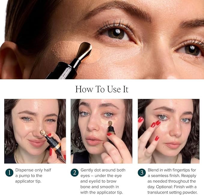 DRMTLGY Luminous Eye Corrector SPF 41, Under Eye Color Corrector for Dark Circles, Anti-Aging Tinted Eye Cream, Hydrating Eye Serum with Peach Undertone FSA/HSA Eligible, Medium