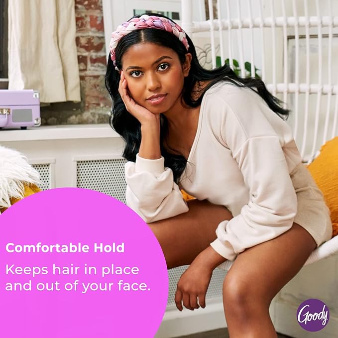 GOODY Ouchless Headband For All Hair Types - Watercolor, Pink - Comfort Fit for All-Day Wear - Beautiful Design for Instant Style - Pain-Free Hair Accessories for Women, Men, Boys & Girls