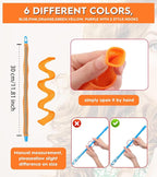 30 Pcs Heatless Hair Curlers Wave Curls Styling Kit with 2 Pcs Styling Hooks, No Heat Hair Curlers Heatless Wave Curlers for Women Girls Long Medium Short Hair (6 Colors, 30 cm/11.81 inch)
