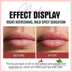 Natural Spicy Lip Plumping Booster Lip Plumping Oil，Lip Plumper Gloss, Ultra-Hydrating & Nourishing Plump and Pout Lip Plumper, Glossy Finish Fuller Lip Plumping Lip Gloss for Women Girls(3PC)