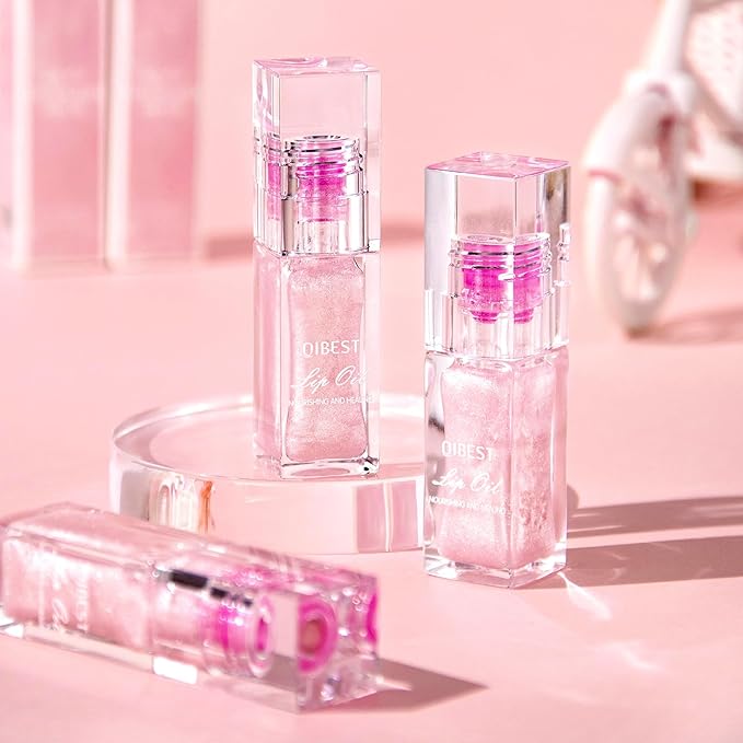 2Pcs Magic Color Changing Lip Oil,Big Brush Hydrating Glimmer Lip Oil,Long Lasting Moisturizing Smooth Non-Sticky Lip Gloss Oil lip Balm, Fresh lip oil Stain Girl's Lip Care