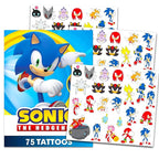 Sonic Temporary Tattoos for Kids and Adults - 75 Sonic the Hedgehog Tattoos For Party Favors Goodie Bags and More (Sonic Party Supplies Bundle)