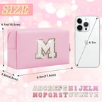 Initial letter patch makeup bag,