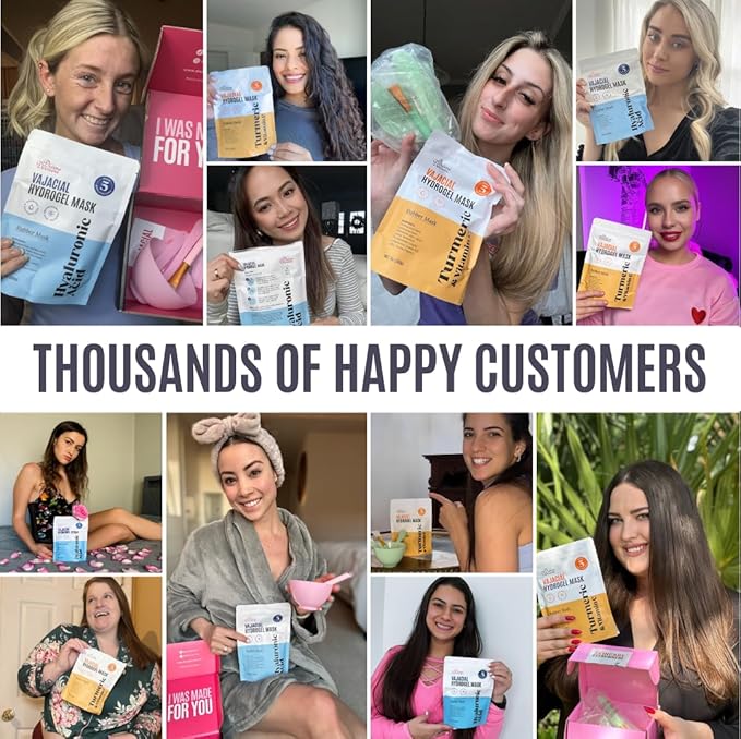 Divine Derriere Vajacial Hydrogel Mask - Premium Modeling Mask with Turmeric & Vitamin C - Deeply Purifying & Super Hydrating Facial and Vajacial Mask, Peel-Off Mask, Hydro jelly Mask Powder Kit