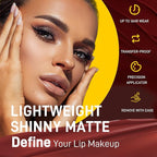 Matte Liquid Lipstick Set, 6 Colors 2-In-1 Mirror Glosses